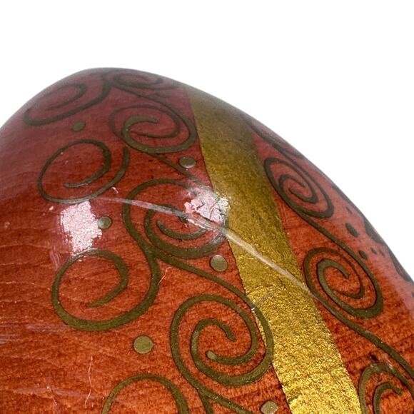 Vintage Wooden Russian Orthodox Egg with Child Religious Icon Hand Painted 3.5" - Picture 10 of 10